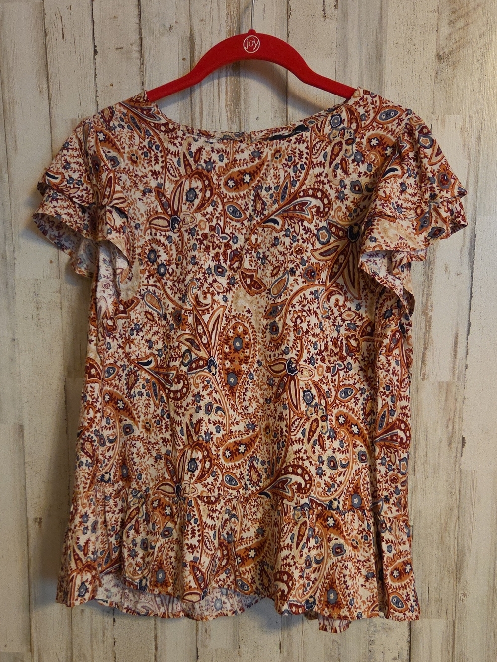 Angels Paisley Flutter Sleeve Blouse -